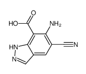 6-amino-5-cyano-1H-indazole-7-carboxylic acid Structure