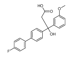 4-Biphenylhydracrylic acid, 4'-fluoro-beta-(m-methoxyphenyl)-, DL- structure