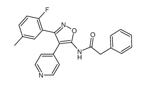 3-(2-Fluoro-5-methylphenyl)-5-(phenylacetylamino)-4-(4-pyridyl)isoxazole结构式