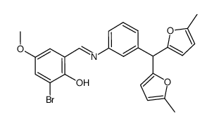 N-(3-bromo-5-methoxysalicylidene)-3-[bis(5-methyl-2-furyl)methyl]aniline Structure