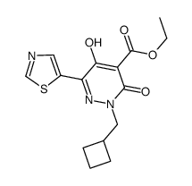 ethyl 2-cyclobutylmethyl-5-hydroxy-3-oxo-6-thiazol-5-yl-2,3-dihydropyridazine-4-carboxylate结构式