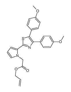 prop-2-enyl 2-[2-[4,5-bis(4-methoxyphenyl)-1,3-thiazol-2-yl]pyrrol-1-yl]acetate结构式