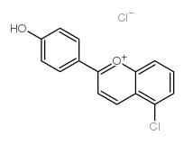 5-Chloro-2-(4-hydroxyphenyl)-1-benzopyrylium chloride structure