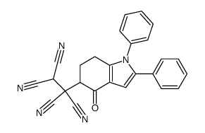 5-tetracyanoethyl-4-oxo-1,2-diphenyl-4,5,6,7-tetrahydroindole结构式