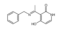 (E)-3-(1-(benzylimino)ethyl)-4-hydroxypyridin-2(1H)-one结构式