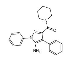 (5-氨基-1,4-二苯基-1H-吡唑-3-基)(哌啶-1-基)甲酮结构式