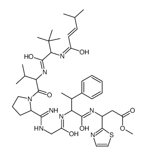 methyl 3-[[2-[[2-[[amino-[1-[2-[[3,3-dimethyl-2-(4-methylpent-2-enoylamino)butanoyl]amino]-3-methylbutanoyl]pyrrolidin-2-yl]methylidene]amino]acetyl]amino]-3-phenylbutanoyl]amino]-3-(1,3-thiazol-2-yl)propanoate Structure