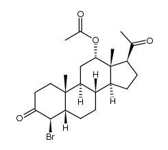 4β-bromo-12α-acetoxy-5Hβ-pregnan-3,20-dione Structure