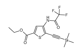 ethyl 4-(2,2,2-trifluoroacetamido)-5-((trimethylsilyl)ethynyl)thiophene-2-carboxylate Structure