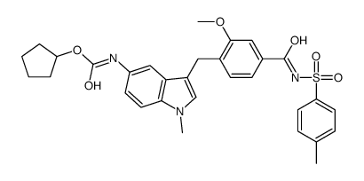 Cyclopentyl 3-[2-Methoxy-4-(p-tolylsulfonylcarbamoyl)benzyl]-1-Methylindol-5-ylcarbamate picture