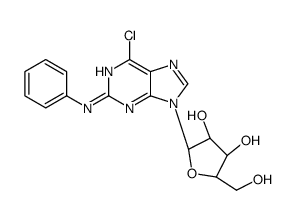 2-Phenylamino-6-chloropurine-9-β-D-riboside Structure