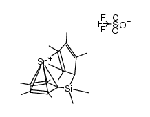 {(dimethyl(2,3,4,5-tetramethyl-η2-2,4-cyclopentadien-1-yl)silyl)tetramethyl-η5-cyclopentadienyl}tin trifluoromethanesulfonate Structure