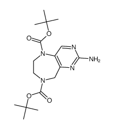 2-Amino-6,7-dihydro-9H-pyrimido[5,4-e][1,4]diazepine-5,8-dicarboxylicaciddi-tert-butylester Structure
