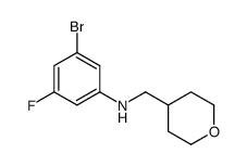 3-bromo-5-fluoro-N-((tetrahydro-2H-pyran-4-yl)methyl)aniline结构式