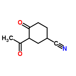 Cyclohexanecarbonitrile, 3-acetyl-4-oxo- (9CI)结构式