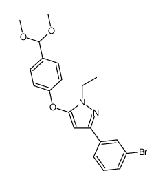 3-(3-bromophenyl)-5-[4-(dimethoxymethyl)phenoxy]-1-ethyl-1H-pyrazole Structure