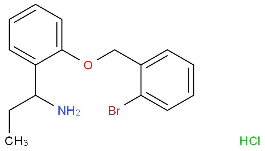 1-{2-[(2-bromophenyl)methoxy]phenyl}propan-1-amine hydrochloride Structure