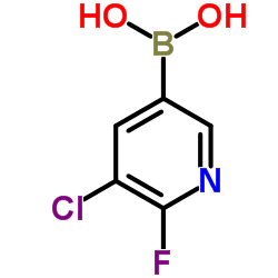 (5-Chloro-6-fluoro-3-pyridinyl)boronic acid structure