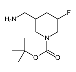 tert-butyl 3-(aminomethyl)-5-fluoropiperidine-1-carboxylate结构式