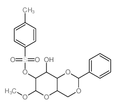 b-D-Glucopyranoside, methyl4,6-O-(phenylmethylene)-, 2-(4-methylbenzenesulfonate) structure