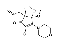 2,5-dichloro-4,4-dimethoxy-3-morpholin-4-yl-5-prop-2-enylcyclopent-2-en-1-one Structure