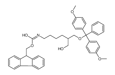 (9H-FLUOREN-9-YL)METHYL (6-(BIS(4-METHOXYPHENYL)(PHENYL)METHOXY)-5-(HYDROXYMETHYL)HEXYL)CARBAMATE structure