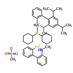 Methanesulfonato(2-dicyclohexylphosphino-2',4',6'-tri-i-propyl-1,1'-biphenyl)(2'-methylamino-1,1'-biphenyl-2-yl)palladium(II) picture