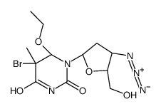 (5R,6S)-1-[(2R,4S,5S)-4-azido-5-(hydroxymethyl)oxolan-2-yl]-5-bromo-6-ethoxy-5-methyl-1,3-diazinane-2,4-dione Structure