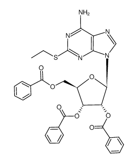 2-ethylthio-9-(2,3,5-tri-O-benzoyl-β-D-ribofuranosyl)adenine结构式