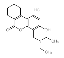 4-(diethylaminomethyl)-3-hydroxy-7,8,9,10-tetrahydrobenzo[c]chromen-6-one,hydrochloride Structure
