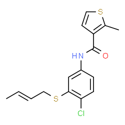 N-[3-[(E)-but-2-enyl]sulfanyl-4-chloro-phenyl]-2-methyl-thiophene-3-ca rboxamide结构式