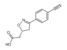 (R)-2-[3-(4-cyanophenyl)-4,5-dihydroisoxazol-5-yl]acetic acid Structure