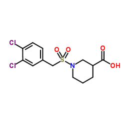 1-[(3,4-Dichlorobenzyl)sulfonyl]-3-piperidinecarboxylic acid结构式