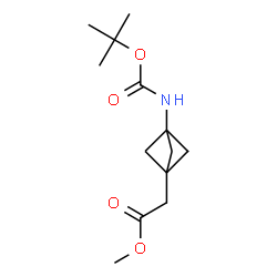 methyl 2-(3-((tert-butoxycarbonyl)amino)bicyclo[1.1.1]pentan-1-yl)acetate结构式