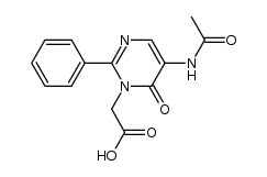 5-acetylamino-6-oxo-2-phenyl-1(6H)-pyrimidineacetic acid Structure