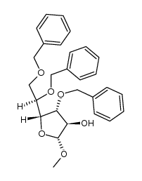 methyl 3,5,6,-tri-O-benzyl-β-D-glucofuranoside结构式