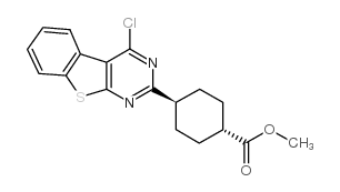 反式-4-(4-氯-[1]苯并噻吩并[2,3-d]-嘧啶-2-基)-环己烷羧酸甲酯结构式