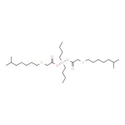 dibutylbis[(isooctylthio)acetoxy]stannane structure