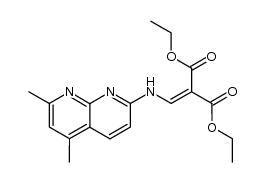 7-(2,2-diethoxycarbonylvinylamino)-2,4-dimethyl-1,8-naphthyridine Structure