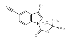 3-溴-5-氰基吲哚-1-羧酸叔丁酯结构式