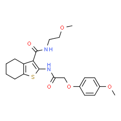 N-(2-methoxyethyl)-2-(2-(4-methoxyphenoxy)acetamido)-4,5,6,7-tetrahydrobenzo[b]thiophene-3-carboxamide picture