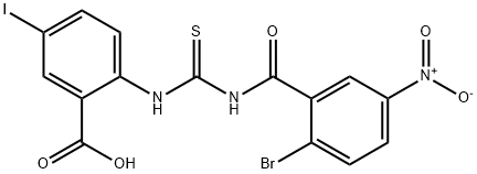 2-[[[(2-bromo-5-nitrobenzoyl)amino]thioxomethyl]amino]-5-iodo-benzoic acid picture
