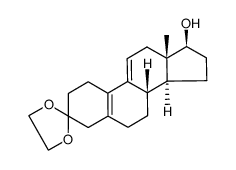 17β-hydroxyestra-5(10),9(11)-diene-3-one 3-ethylene ketal结构式