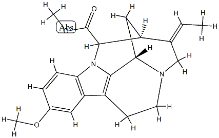 (16ξ,19E)-19,20-Didehydro-10-methoxy-1,16-cyclocorynan-17-oic acid methyl ester structure