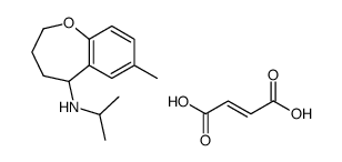 (E)-4-hydroxy-4-oxobut-2-enoate,(7-methyl-2,3,4,5-tetrahydro-1-benzoxepin-5-yl)-propan-2-ylazanium Structure