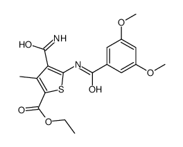 ethyl 4-carbamoyl-5-[(3,5-dimethoxybenzoyl)amino]-3-methylthiophene-2-carboxylate结构式