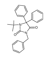 1-(1,1-Dimethylethyl)-5,5-diphenyl-3-(phenylmethyl)-2,4-imidazolidinedione结构式