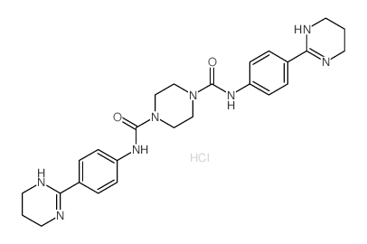 N,N-bis[4-(1,4,5,6-tetrahydropyrimidin-2-yl)phenyl]piperazine-1,4-dicarboxamide Structure