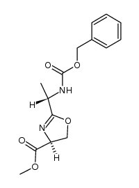 (S)-2-((S)-1-benzyloxycarbonylamino-ethyl)-4,5-dihydro-oxazole-4-carboxylic acid methyl ester Structure