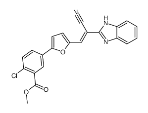 methyl 5-[5-[(E)-2-(1H-benzimidazol-2-yl)-2-cyanoethenyl]furan-2-yl]-2-chlorobenzoate Structure